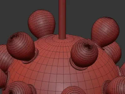 Sputnik gold sphere pendant light 3D model