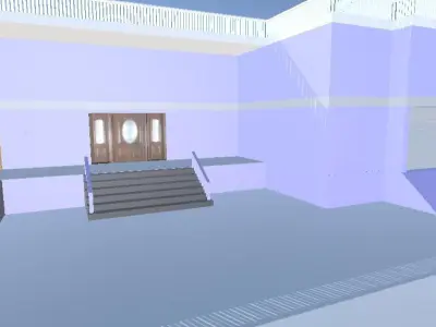 House building with stairs 3D model