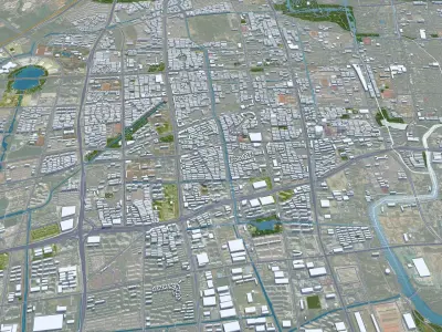 Yangzhou Jiangsu China 40km AI Low-poly 3D model