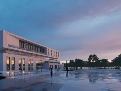 Civic Building Low-poly 3D model