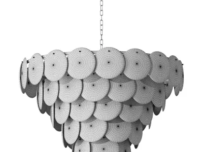 Linkori Natural Alabaster Chandelier 5 Tier Pendant Light 3D model