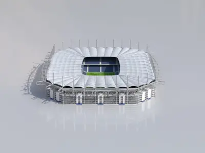 Volksparkstadion Hamburg Stadium Euro 2024 Low-poly 3D model