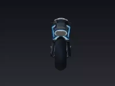 Sleek Futuristic Motorcycle with Luminous Blue Accents 3D model