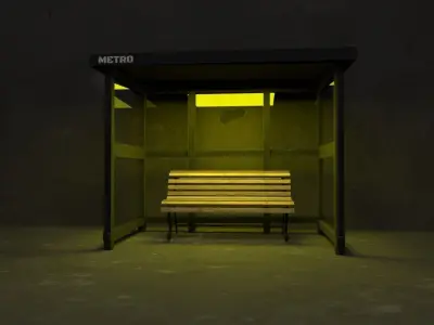 Metro seating Free low-poly 3D model