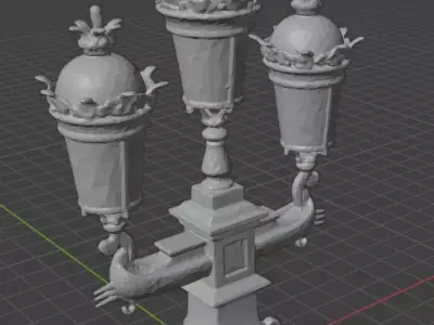 Old french lamppost 3D model