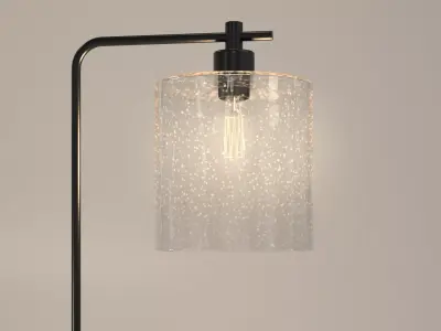 Seeded Glass Industrial Floor Lamp 3D model