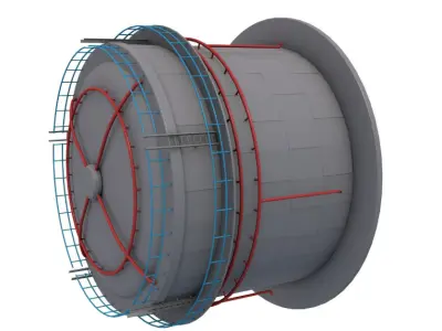 Cylindrical Oil Tank 3D model