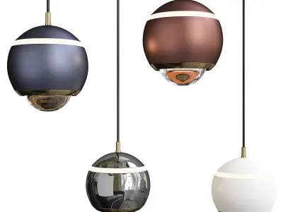 BENDIX four sphere pendant lights Low-poly 3D model