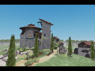 Stylized Fantasy Provencal Low-poly 3D model