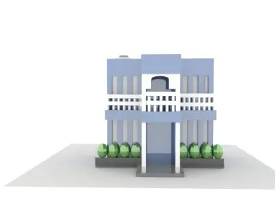 Villa building Low-poly 3D model purchase