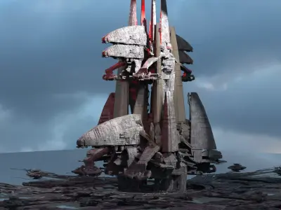 Drill Moon temple structure exterior 1 3D model