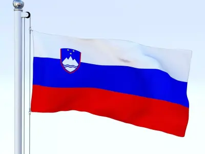 Animated Slovenia Flag Low-poly 3D model