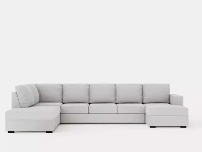 Crazy U Sofa Xl Divan Right Light Gray Low-poly 3D model
