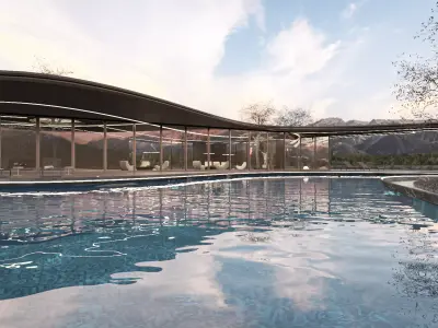 Modern Organic Spa  Wellness Exterior Parametric Amorphous Low-poly 3D model