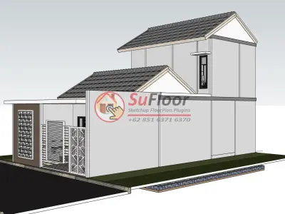 House 7x14m code 482- Sketchup 3D model 3D model 3D model