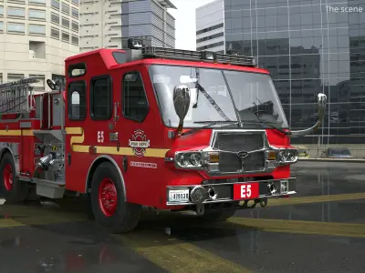  City of Renton Fire Engine E5 Red Rigged 