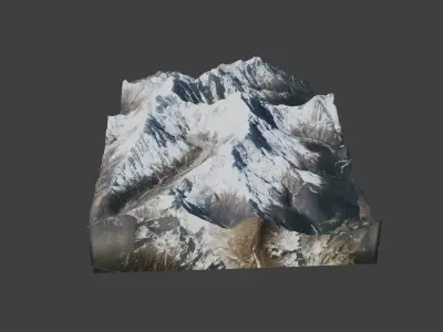 Yangra Mountain Low-poly 3D model