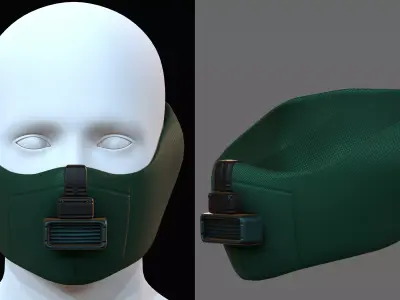 Gas mask helmet 3d model scifi Low-poly  Low-poly 3D model