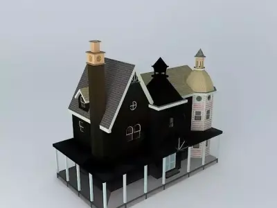 Fantasy Villa with interior detail Free 3D model