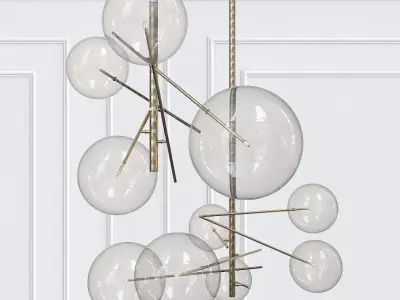 Bolle chandelier with balls hanging from it 3D model