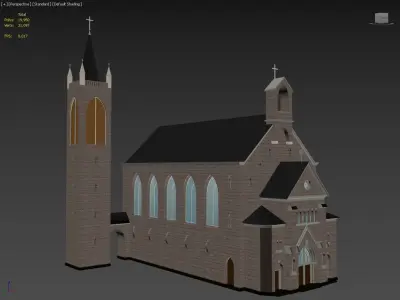 ChristuKirche Church Low-poly 3D model