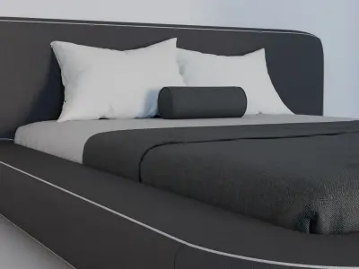minimalist bed  soft 3D model
