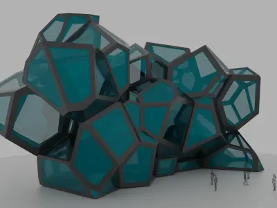 Voronoi SciFi Modern Building Blocks 3D model