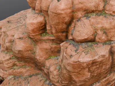 Rock Cliff 3D Model Low-poly 3D model