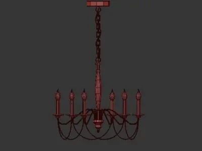Graham Iron Chandelier 3D model