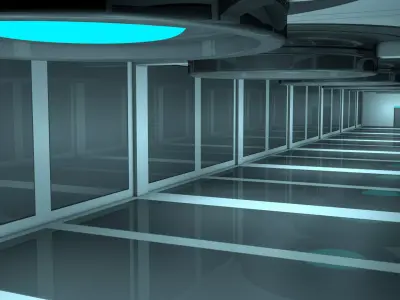 Sci Fi Interior 3D model 12