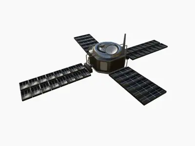 Satellite H06 Steel Black - SciFi Space Design Low-poly 3D model