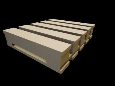 Wooden pallet low poly Free 3D model