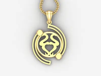 Galaxy Taurus Light Gold Pendant Version 8 3D print model