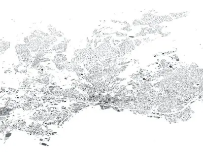 French Riviera from Cannes to Saint Tropez Streets and Buildings 3D model