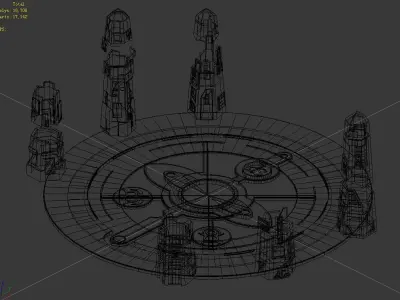 Heterogeneous - mysterious stone column 02 3D model