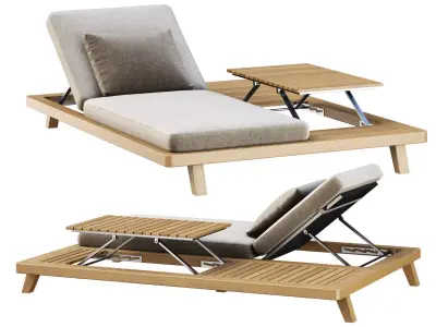 Sanday Chaise Lounge with Table  3D model