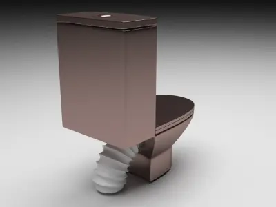 Bronze Toilet 3D model