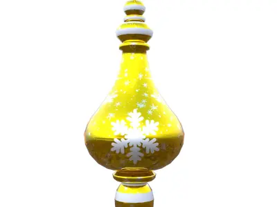 Charming Reindeer Golden Holiday Bauble 3D Model PBR Lowpoly Low-poly 3D model