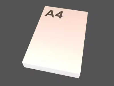 A4 Office Paper Sheets v2 001 Low-poly 3D model