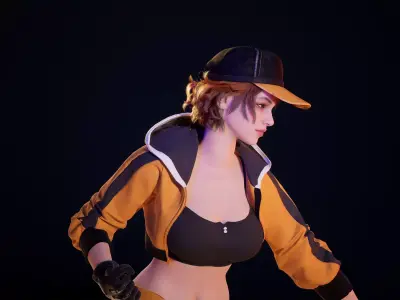Street Fighter Girl Low-poly 3D model