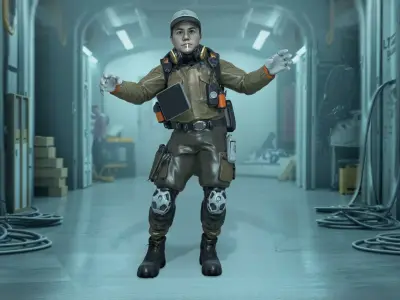 Practical Robot Maintenance Technician 3D Character Low-poly 3D model