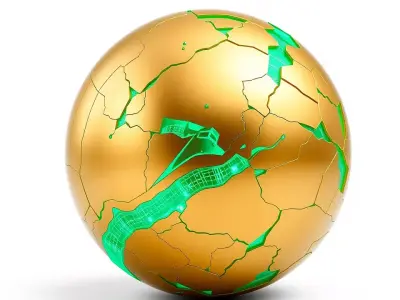 HQ PBR Textures Set SciFi Cracked Gold with Glowing Veins Texture