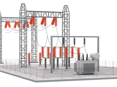 Electrical Substation v3 3D model