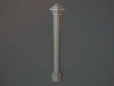 Barrier Bollard pack 3 Gray v1 Low-poly 3D model