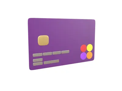 Cartoon Credit Card v2 002 Low-poly 3D model