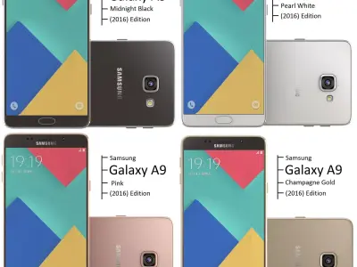 Samsung Galaxy A9 2016 all color 3D model