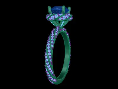 Iight Weight Engagement Ring 3D print model 2