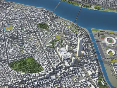 Seoul - Gangnam Low-poly 3D model
