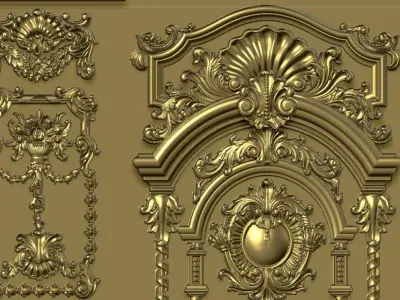 European Neoclassical Pattern Villa Door 3D print model