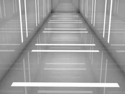 Sci Fi Corridor Low-poly 3D model 2
